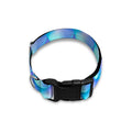 Blue Neon Mermaid Scales Pattern Print Dog Collar
