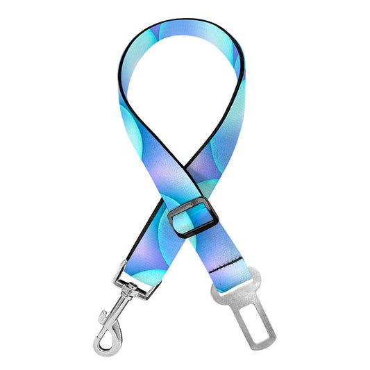 Blue Neon Mermaid Scales Pattern Print Dog Seat Belt