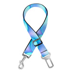 Blue Neon Mermaid Scales Pattern Print Dog Seat Belt