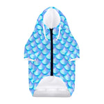 Blue Neon Mermaid Scales Pattern Print Dog Zip Up Hoodie