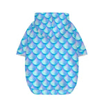 Blue Neon Mermaid Scales Pattern Print Dog Zip Up Hoodie
