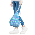 Blue Neon Mermaid Scales Pattern Print Drawstring Bag