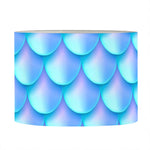 Blue Neon Mermaid Scales Pattern Print Drum Lamp Shade