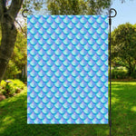 Blue Neon Mermaid Scales Pattern Print Garden Flag