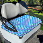 Blue Neon Mermaid Scales Pattern Print Golf Cart Seat Cover