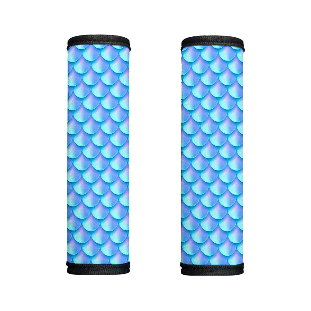 Blue Neon Mermaid Scales Pattern Print Handle Covers