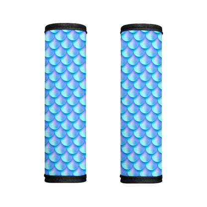 Blue Neon Mermaid Scales Pattern Print Handle Covers