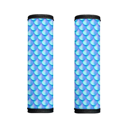 Blue Neon Mermaid Scales Pattern Print Handle Covers