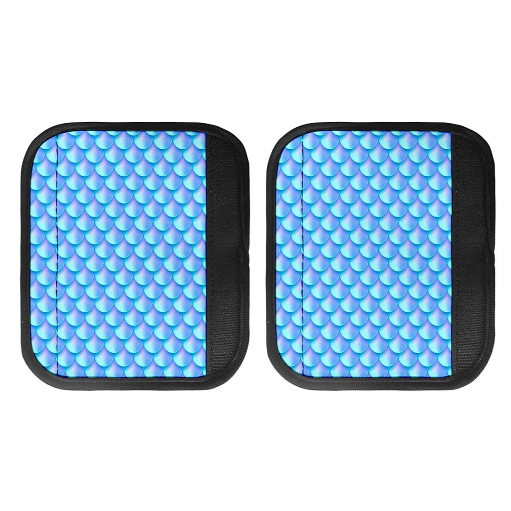 Blue Neon Mermaid Scales Pattern Print Handle Covers