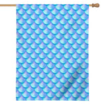 Blue Neon Mermaid Scales Pattern Print House Flag