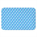 Blue Neon Mermaid Scales Pattern Print Indoor Door Mat