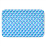 Blue Neon Mermaid Scales Pattern Print Indoor Door Mat
