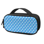 Blue Neon Mermaid Scales Pattern Print Insulin Cooler Travel Case