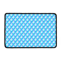 Blue Neon Mermaid Scales Pattern Print Kitchen Mat