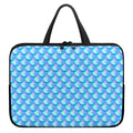 Blue Neon Mermaid Scales Pattern Print Laptop Sleeve With Handle