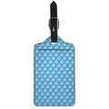 Blue Neon Mermaid Scales Pattern Print Luggage Tag
