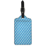 Blue Neon Mermaid Scales Pattern Print Luggage Tag