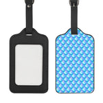 Blue Neon Mermaid Scales Pattern Print Luggage Tag