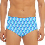 Blue Neon Mermaid Scales Pattern Print Men's Triangle Swim Briefs