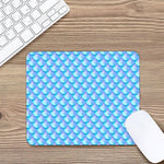 Blue Neon Mermaid Scales Pattern Print Mouse Pad