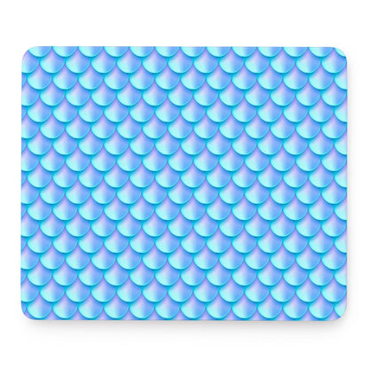 Blue Neon Mermaid Scales Pattern Print Mouse Pad