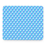 Blue Neon Mermaid Scales Pattern Print Mouse Pad