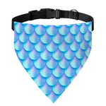 Blue Neon Mermaid Scales Pattern Print Over The Collar Dog Bandana