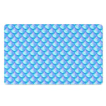 Blue Neon Mermaid Scales Pattern Print Polyester Doormat