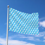 Blue Neon Mermaid Scales Pattern Print Polyester Flag