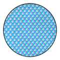 Blue Neon Mermaid Scales Pattern Print Round Floor Mat