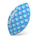 Blue Neon Mermaid Scales Pattern Print Rugby Ball