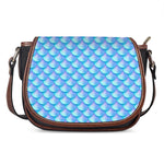 Blue Neon Mermaid Scales Pattern Print Saddle Bag