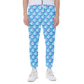 Blue Neon Mermaid Scales Pattern Print Joggers