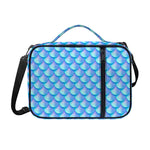 Blue Neon Mermaid Scales Pattern Print Shoulder Strap Bible Bag