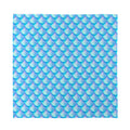 Blue Neon Mermaid Scales Pattern Print Silk Bandana