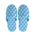Blue Neon Mermaid Scales Pattern Print Slippers