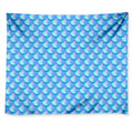 Blue Neon Mermaid Scales Pattern Print Tapestry
