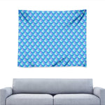 Blue Neon Mermaid Scales Pattern Print Tapestry