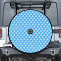 Blue Neon Mermaid Scales Pattern Print Tire Cover With Camera Hole