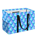 Blue Neon Mermaid Scales Pattern Print Utility Tote Bag