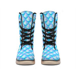 Blue Neon Mermaid Scales Pattern Print Winter Boots