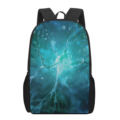 Blue Neurons In The Brain Print 17 Inch Backpack