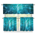 Blue Neurons In The Brain Print 3 Piece Kitchen Curtains
