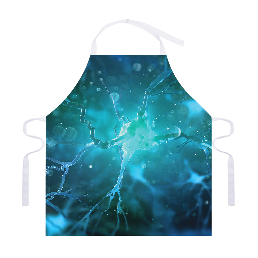 Blue Neurons In The Brain Print Adjustable Apron