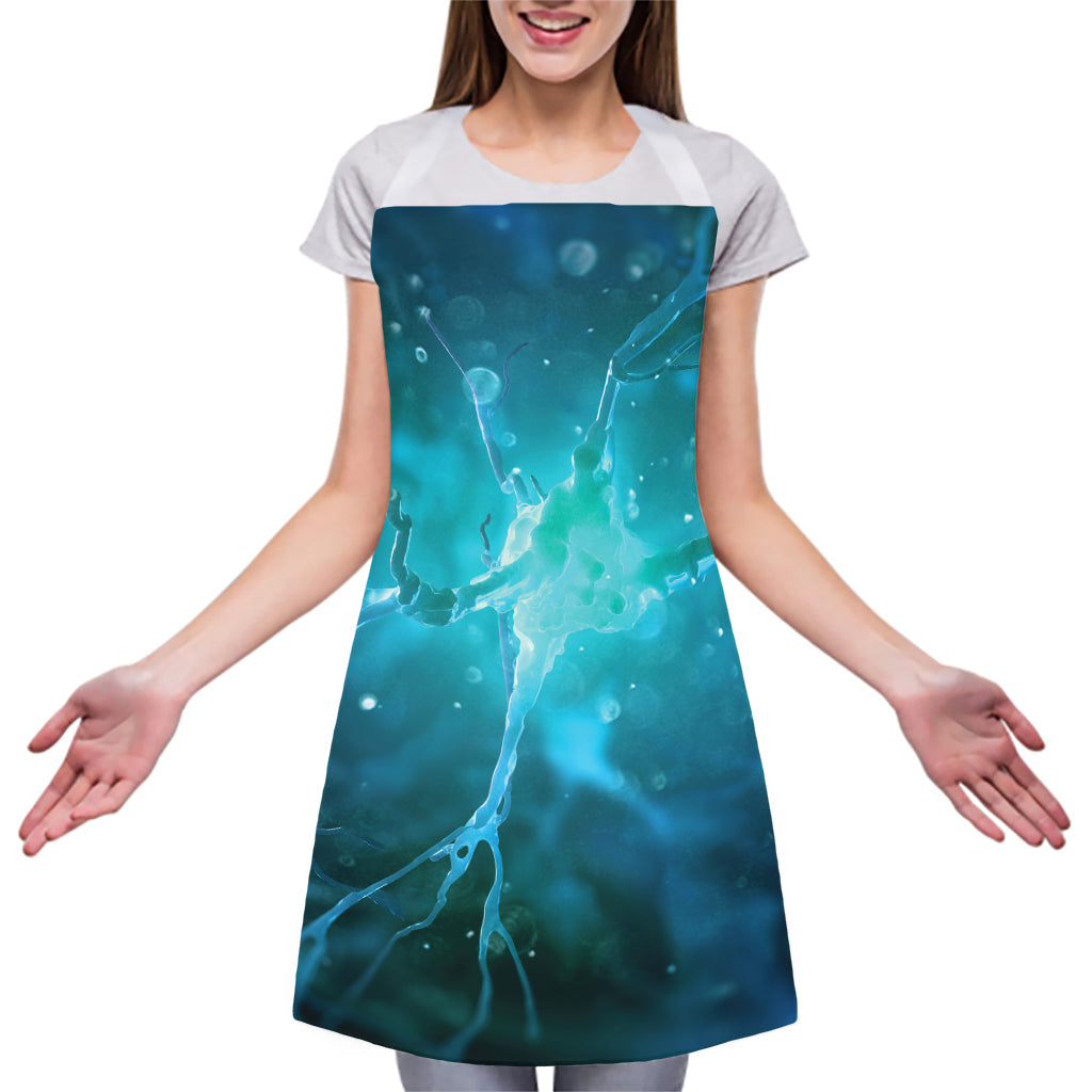 Blue Neurons In The Brain Print Adjustable Apron