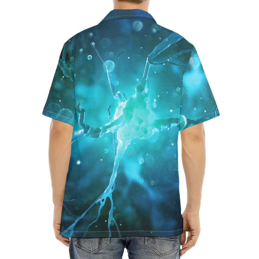 Blue Neurons In The Brain Print Aloha Shirt