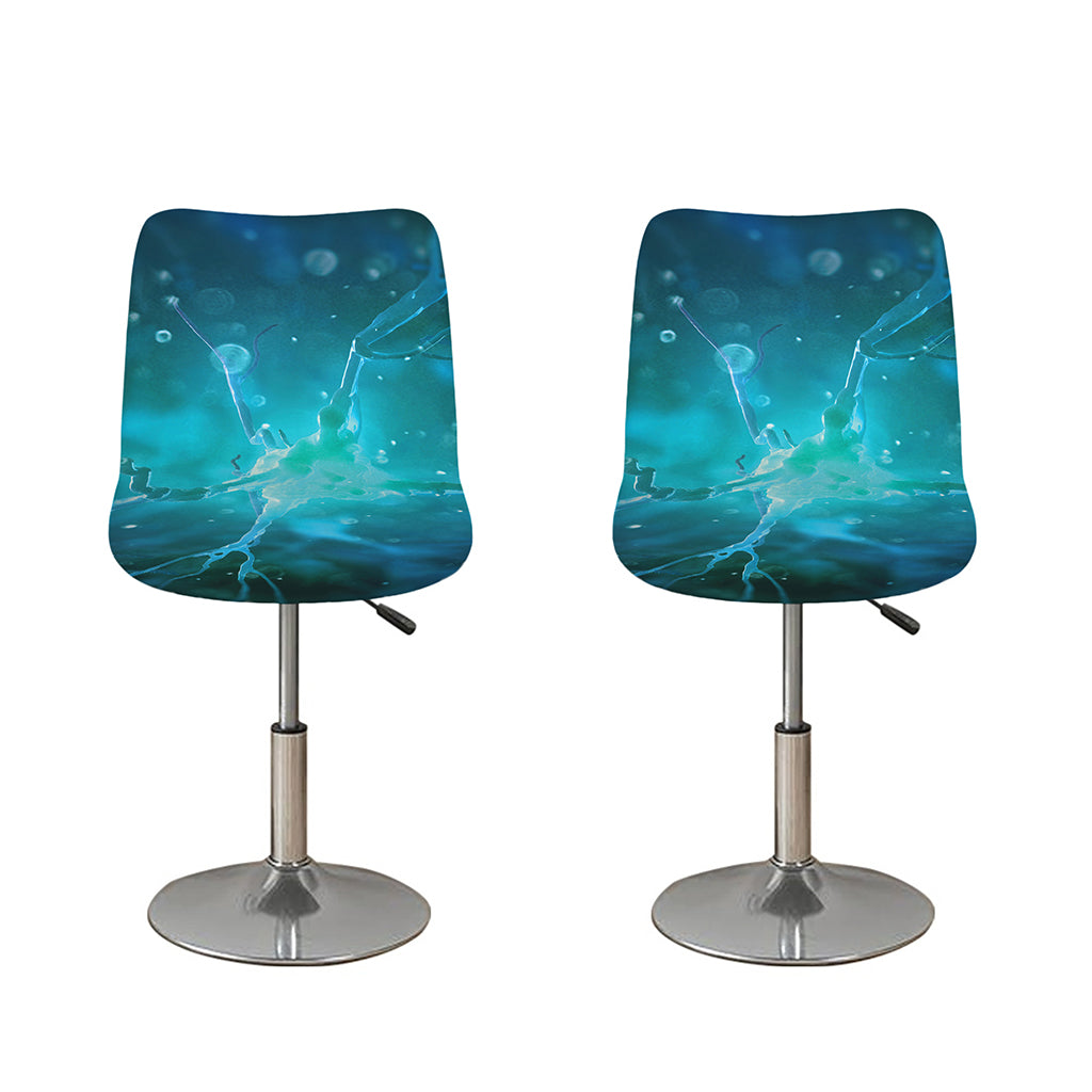 Blue Neurons In The Brain Print Bar Stool Covers