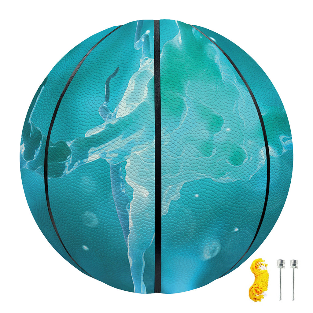 Blue Neurons In The Brain Print Basketball