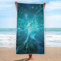 Blue Neurons In The Brain Print Beach Towel