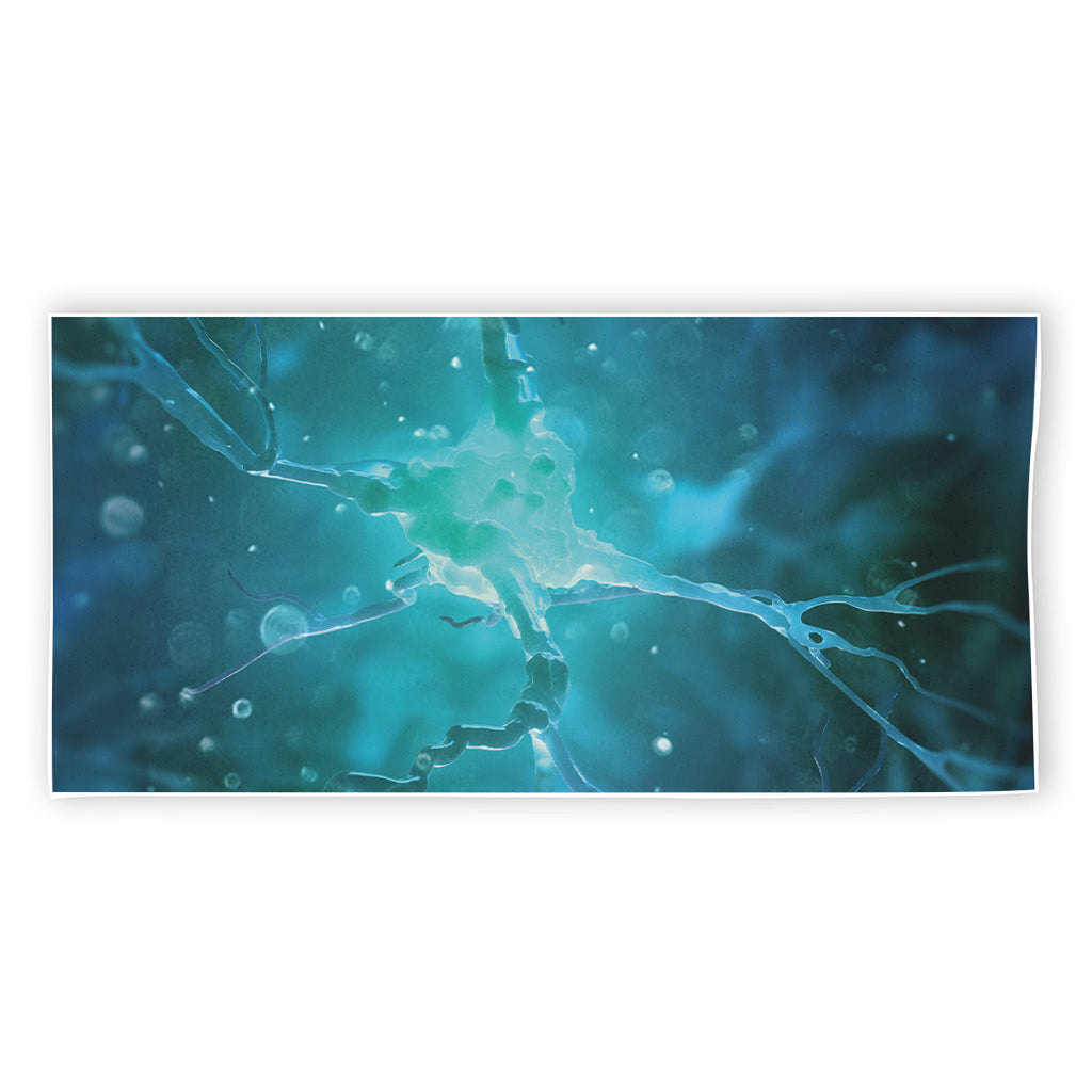 Blue Neurons In The Brain Print Beach Towel